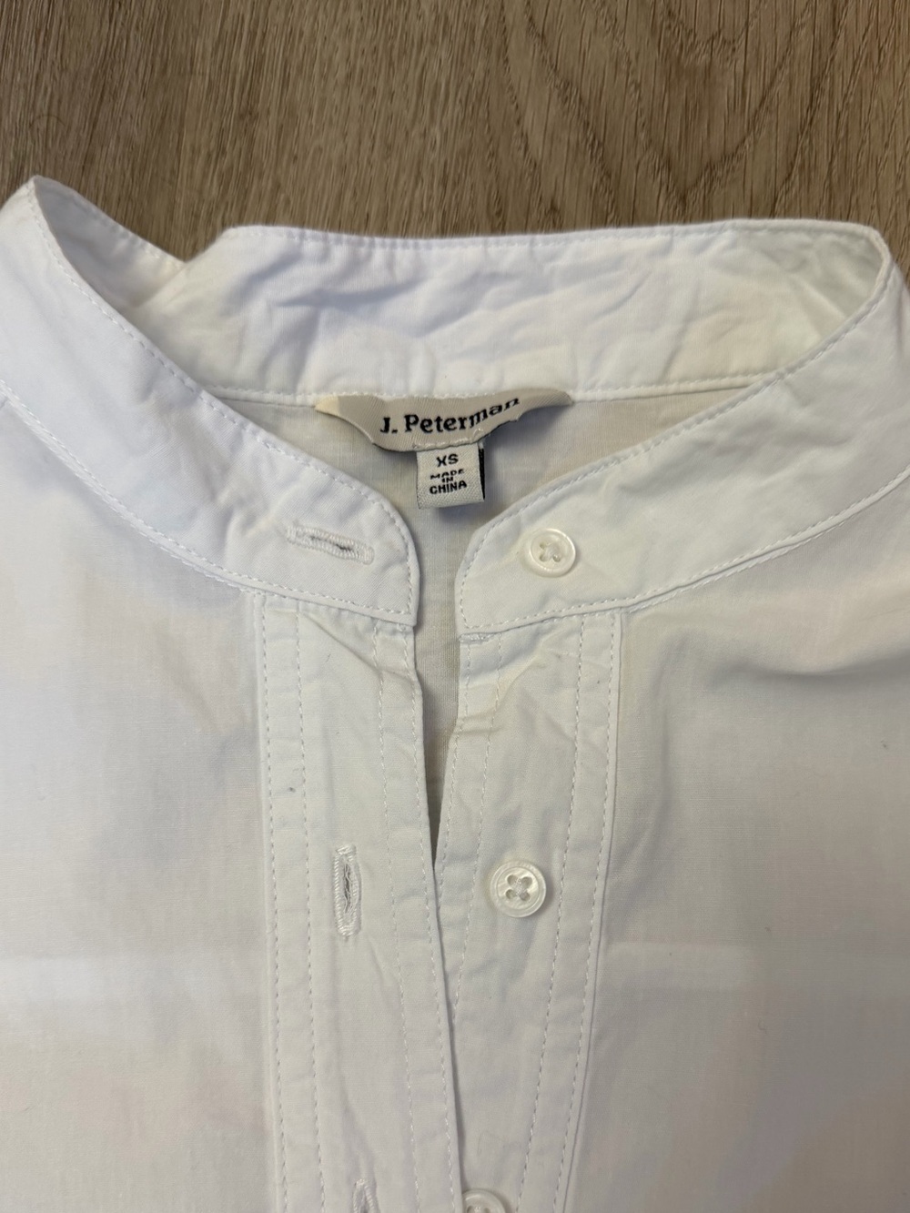 J. Peterman White Mandarin-Collar Tunic Nightshirt - Picture 5 of 8